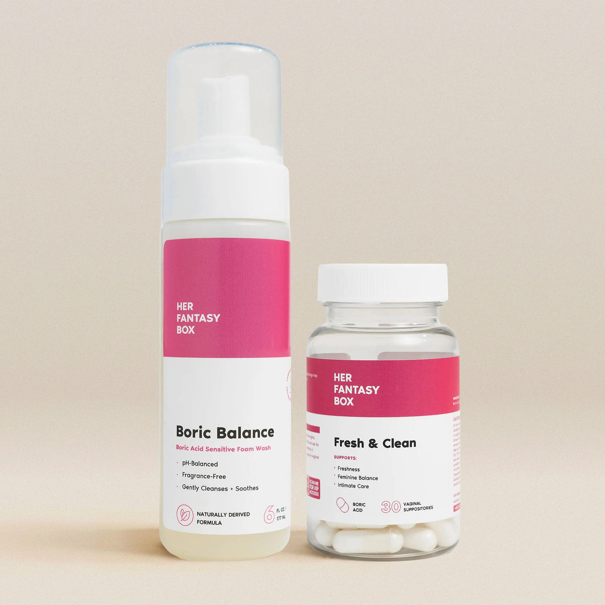 The Fresh & Clean Kit - Boric Acid Vaginal Wash & Suppository Duo